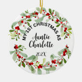 My 1st Christmas as Auntie,写真パーソナライズされた, セラミックオーナメント (正面)