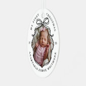 My 1st Christmas Scribble Bow Baby Photo Keepsake メタルオーナメント (正面左)