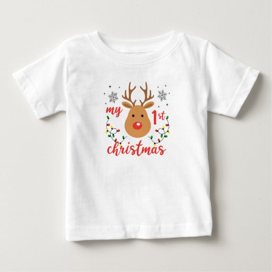 MY 1ST CHRISTMAS TSHIRT ベビーTシャツ (正面)