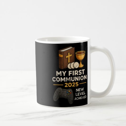 My 1st First Communion 2025 Video Game Catholic Bo コーヒーマグカップ (右)