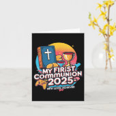 My 1st First Communion 2025 Video Game Controller カード (黄色い花)