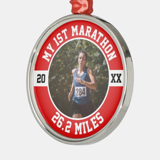 My 1st Marathon Runner First Running 26 2 メタルオーナメント (左)