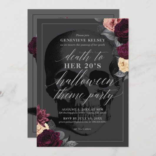 My 20のハロウィーンのテーマパーティーでの死 招待状 (正面/裏面)