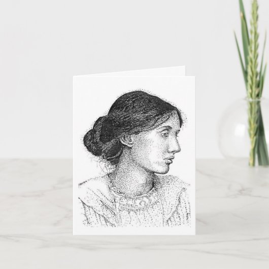 My 2004 ink drawing of Virginia Woolf card   カード (正面)