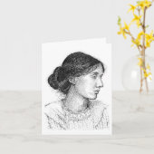 My 2004 ink drawing of Virginia Woolf card   カード (黄色い花)