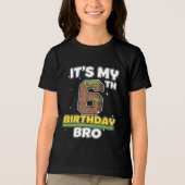 My 6th Birthday Bro Video Game Pixel  トライブレンドＴシャツ (正面)