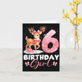 My 6th Birthday Girl Rudolph Nk Coquette 6 Years O カード (黄色い花)