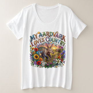 My Aardvark Loves Country T-Shirt プラスサイズTシャツ