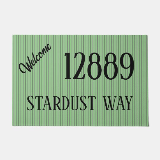 My Address on a Green DoorMat ドアマット (正面)