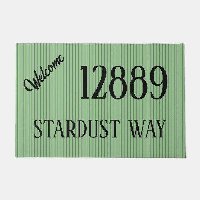 My Address on a Green DoorMat ドアマット (正面)