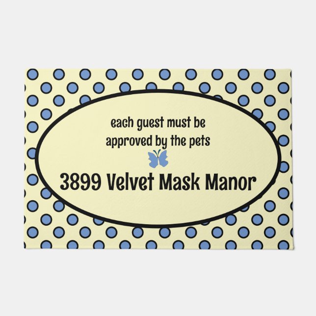 My Address on a Pet フレンドリー ドアマット (正面)