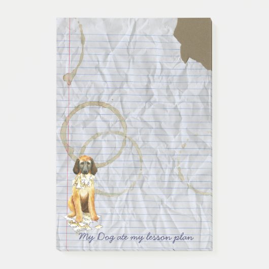 My Afghan Hound 食べ My Lesson Plan ポストイット (正面)