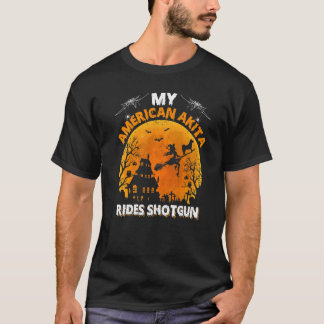 My American Akita Ride Shotgun American Akita Dog Tシャツ
