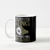 My Attitude Stinks Gloves Soccer Football Goalie G コーヒーマグカップ (左)