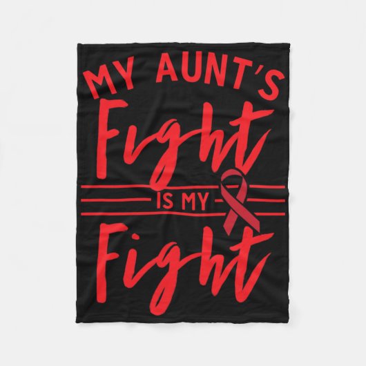 My Aunt's Fight Is My Fight Blood Cancer Awareness フリースブランケット (正面)