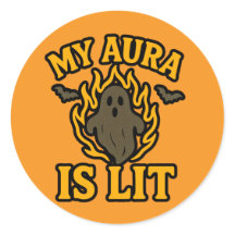 MY AURA IS LIT – 面白いハロウィーン幽霊シール