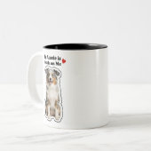 My Aussie Is Stuck On Me Cute Dog Lover ツートーンマグカップ (正面左)