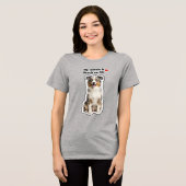 My Aussie Is Stuck On Me Cute Dog Lover トライブレンドＴシャツ (正面全面)
