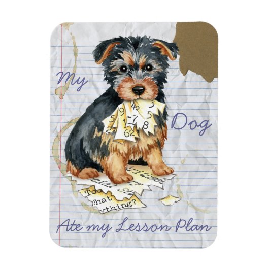 My Australian Terrier 食べ My Lesson Plan マグネット (縦)