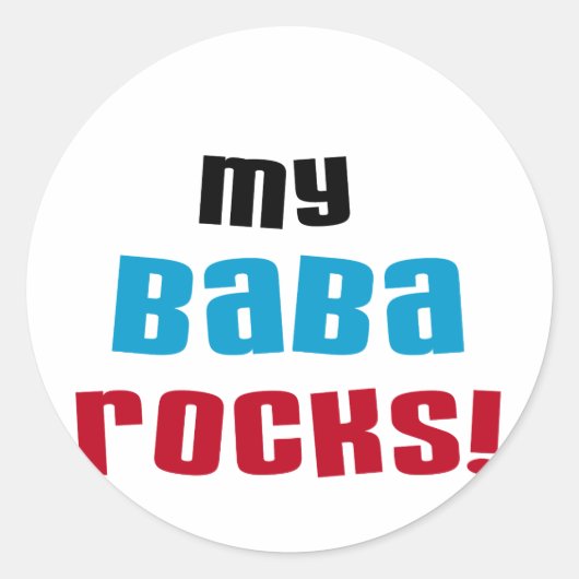 My Baba Rocks Tシャツとギフト ラウンドシール (正面)