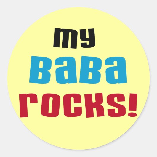 My Baba Rocks Tシャツとギフト ラウンドシール (正面)