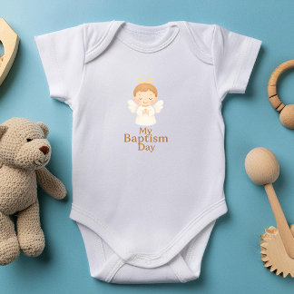My Baptism Day | Cute Angel Baby Bodysuit - GIFTS ベビーボディスーツ