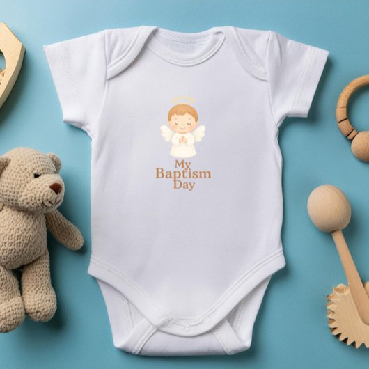 My Baptism Day | Cute Angel Baby Bodysuit - GIFTS ベビーボディスーツ