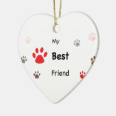 My Best Friend Paw Prints Pet Name セラミックオーナメント (左)