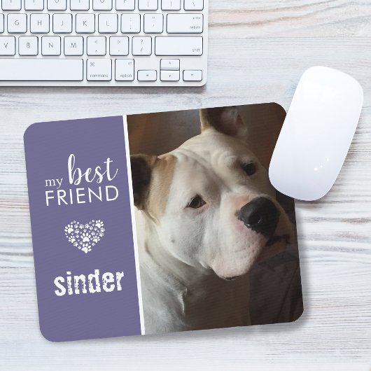 My Best Friend Pet Photo Personalized Purple マウスパッド