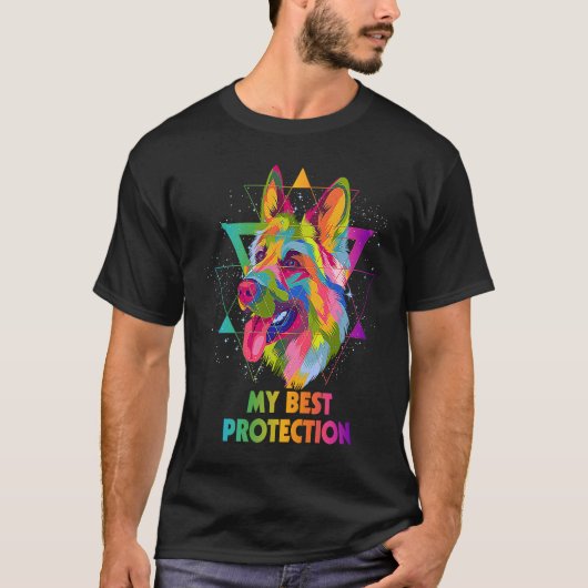 My Best Protection German Shepherd  Shepard Humor  Tシャツ (正面)