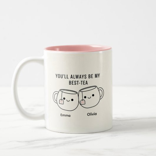 "My Best-Tea" かわいい オリジナル名入れ ベストフレンド マグカップ (左)