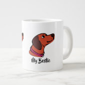「My Bestie」コーヒーカップ | かわいい子犬の贈り物 ジャンボコーヒーマグカップ (正面右)