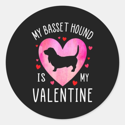 My Bet Hound Is My Valentine Dog Lover Valentin  ラウンドシール (正面)
