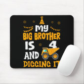 My Big Brother Is 4 4th Birthday Boy Digger Constr マウスパッド (マウス)