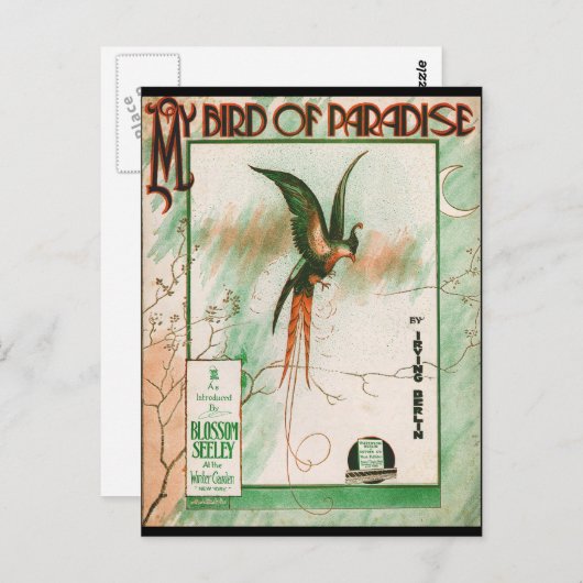 My Bird of Paradiseヴィンテージ楽譜表紙 ポストカード (正面/裏面)