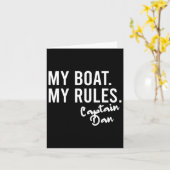 My Boat My Rules Captain Dan Personalized Boating  カード (黄色い花)