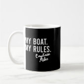 My Boat My Rules Captain Mike Personalized Boating コーヒーマグカップ (左)