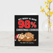 My Body Is 98% Christmas Cookies Funny Monkey Paja カード (黄色い花)
