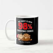 My Body Is 98% Christmas Cookies Funny Monkey Paja コーヒーマグカップ (左)