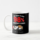 My Body Is 98% Christmas Cookies Funny Penguin Paj コーヒーマグカップ (左)