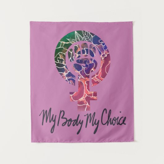 My Body My Choice Feminist Pro-choice タペストリー (正面)
