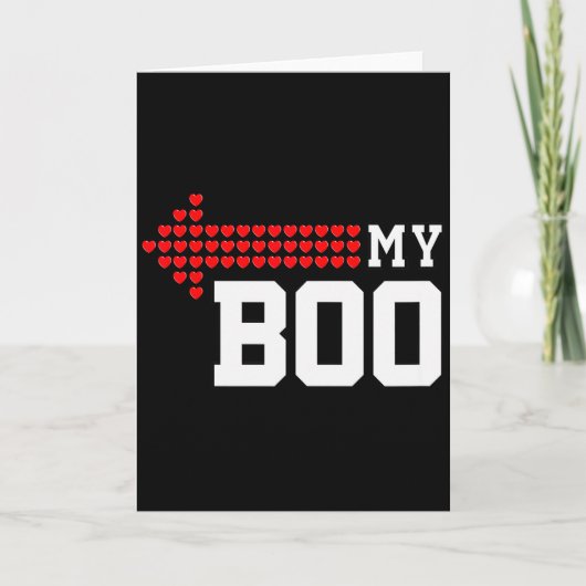My Boo &amp; My Bae Valentines Day Cute Couple Mat カード (正面)