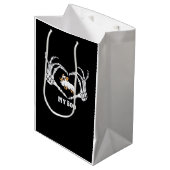 My Boo Chihuahua Costume With Skeleton Heart Hands ミディアムペーパーバッグ (正面アングル)