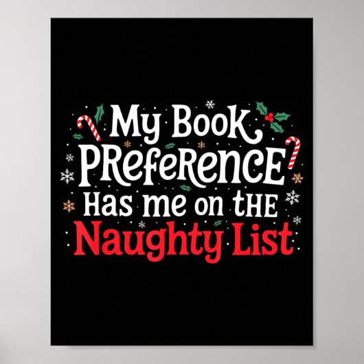 My Book Preference Naughty List Readers Funny Chri ポスター (正面)