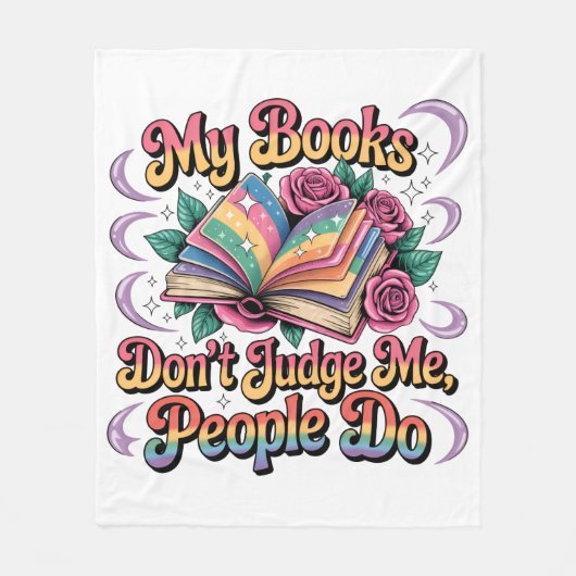 My Books Don't Judge Me....  フリースブランケット (正面)