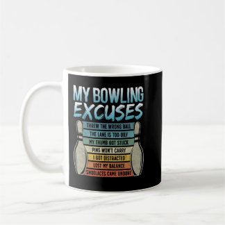 My Bowling Excuses Retro Vintage Ten Pin Funny Bow コーヒーマグカップ