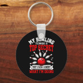 My Bowling Technique Funny Bowling Bowler Men Wome キーホルダー (正面)