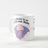 My Brain Airplane Mode Funny Jellyfish Brain Fog  コーヒーマグカップ (正面左)