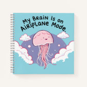 My Brain Airplane Mode Funny Jellyfish Brain Fog ノートブック (正面)