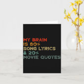 My Brain Is 80% Song Lyrics &amp; 20% Movie Quotes カード (黄色い花)